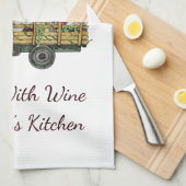 Gnome im Weinkeller Ich koche mit Wein Geschirrtuch (Viertel Falte)
