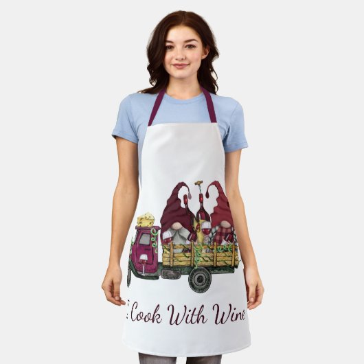 Gnome im Weinkeller Ich koche mit Wein Schürze (Getragen)