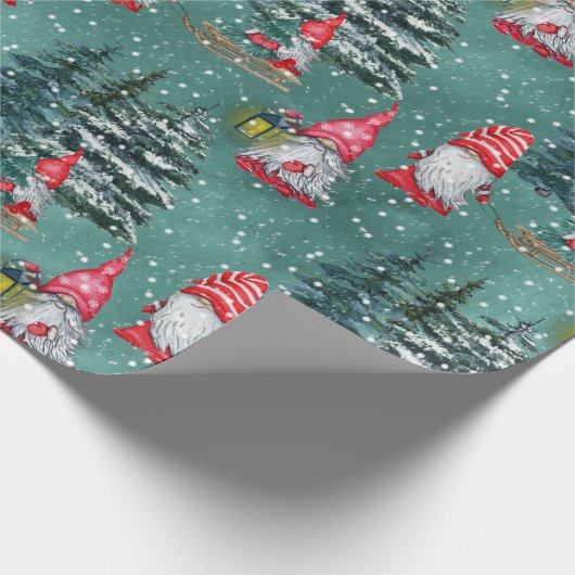 Gnome im Winter Geschenkpapier (Ecke)