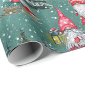 Gnome im Winter Geschenkpapier (Rolleneckpunkt)