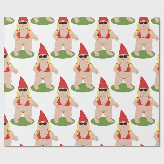 Gnome in Bikini Geschenkpapier (Flach)