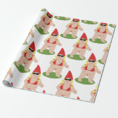 Gnome in Bikini Geschenkpapier (Ungerollt)