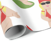Gnome in Bikini Geschenkpapier (Rolleneckpunkt)