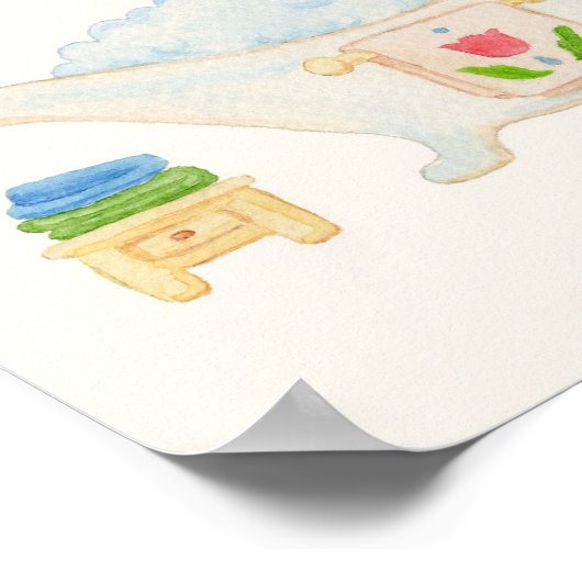 Gnome in Buble Bath Bad Art Print Poster (Ecke)