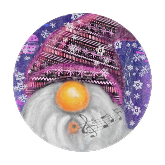 Gnome in der Lila Weihnachtsabteilung Schneidebrett (Vorderseite)