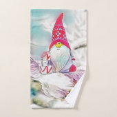 Gnome in der Schneewasserfarbe Badhandtuch Set (Handtuch)