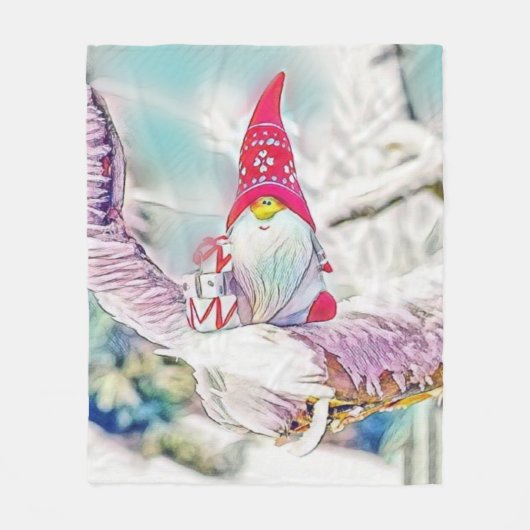 Gnome in der Schneewasserfarbe Fleecedecke (Vorderseite)
