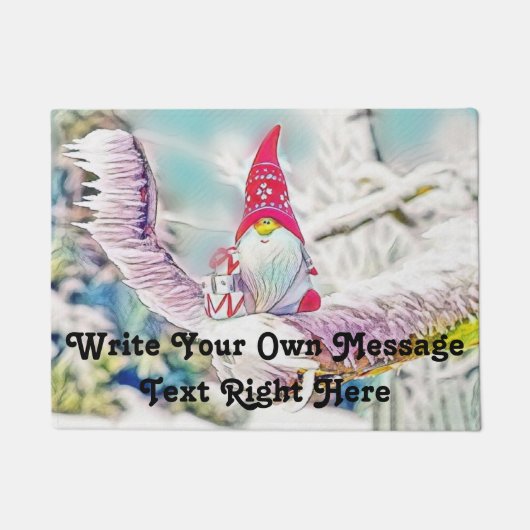 Gnome in der Schneewasserfarbe Fußmatte (Vorderseite)