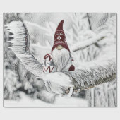Gnome in der Schneewasserfarbe Geschenkpapier (Flach)