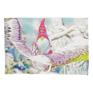 Gnome in der Schneewasserfarbe Kissenbezug