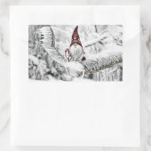 Gnome in der Schneewasserfarbe Rechteckiger Aufkleber (Tasche)
