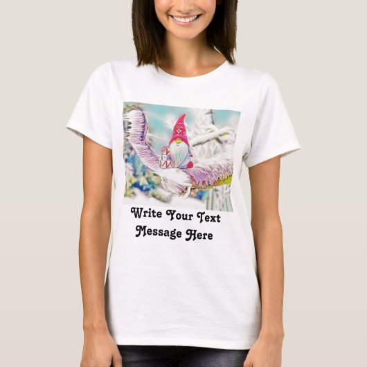 Gnome in der Schneewasserfarbe T-Shirt (Vorderseite)