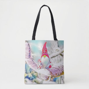 Gnome in der Schneewasserfarbe Tasche