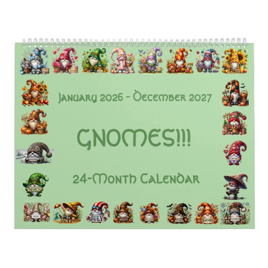Gnome in Hüten 2026-2027 24-Monate-Kalender Kalender (Titelbild)