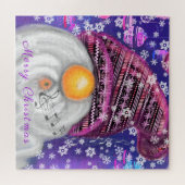 Gnome in Lila Hütten Singt ein Weihnachtslied - Sp Puzzle (Horizontal)