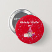 Gnome in love with rainbow heart button (Vorne & Hinten)