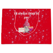 Gnome in love with rainbow heart große geschenktüte (Vorderseite)