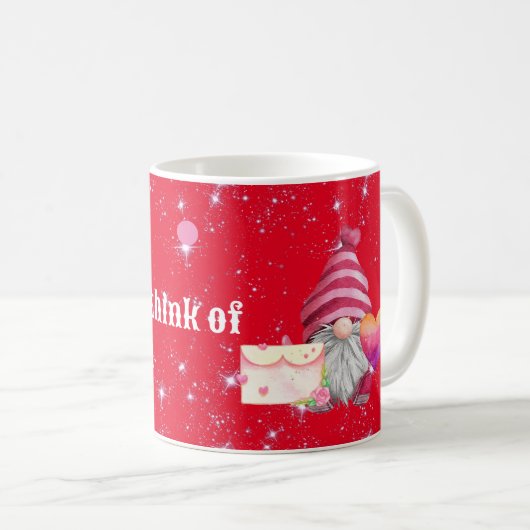 Gnome in love with rainbow heart kaffeetasse (VorderseiteRechts)