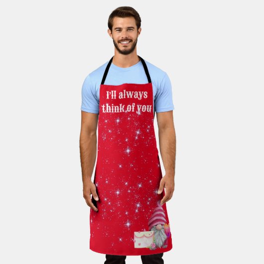 Gnome in love with rainbow heart schürze (Getragen)