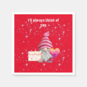 Gnome in love with rainbow heart serviette (Vorderseite)