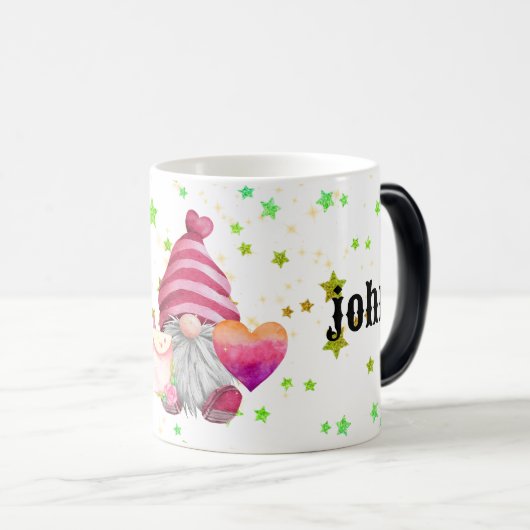 Gnome in love with rainbow heart verwandlungstasse (VorderseiteRechts)