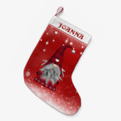 Gnome in Rotem Anzug Kleiner Weihnachtsstrumpf (Vorderansicht (hängend))