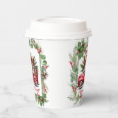 Gnome in rotem LKW gefüllt mit Geschenken Pappbecher (Links)