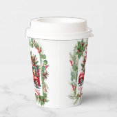 Gnome in rotem LKW gefüllt mit Geschenken Pappbecher (Rechts)