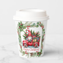 Gnome in rotem LKW gefüllt mit Geschenken