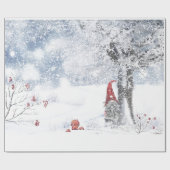 GNOME IN SCHNEE BEDECKTE WALDWÄLDER-WRAP GESCHENKPAPIER (Flach)