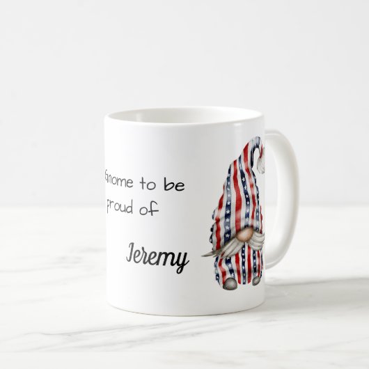 Gnome in Sternen und Streifen Bekleidung Kaffeetasse (VorderseiteRechts)