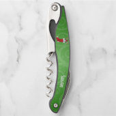 Gnome in Strumpf Candy Canes Extravagante grüne Wi Kellnermesser (Vorderseite)