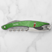 Gnome in Strumpf Candy Canes Extravagante grüne Wi Kellnermesser (Rückseite)