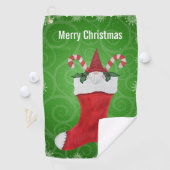 Gnome in Weihnachten Strumpf Schneeflocken Wirbel Golfhandtuch (Insitu)