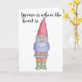 Gnome ist das Herzstück der Grußkarte Karte (Gelbe Blume)