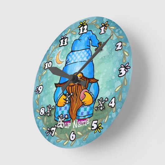 Gnome Jacks Runde Wanduhr (Winkel)