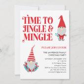 Gnome Jingle Mingle Fun Christmas Party Einladung (Vorderseite)