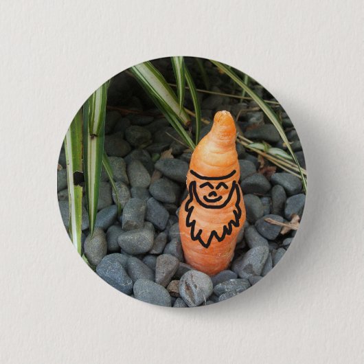 Gnome-Karotten-Knopf Button (Vorderseite)