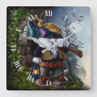 Gnome Katze mit Vorschlaghammer und Lampe geht zur