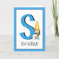 Gnome Kids Letter S Name and Age Birthday Gruß