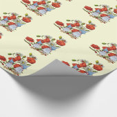 Gnome-Kinder, Mohnblumen, Marienkäfer, Geschenkpapier (Ecke)