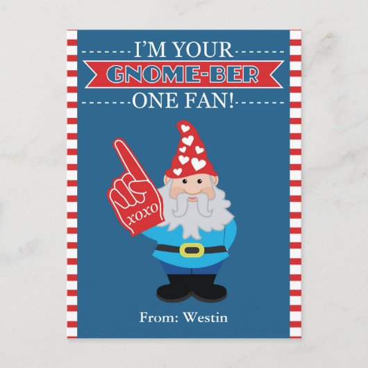 Gnome-Klassenzimmer-Valentinsgruß Feiertagspostkarte (Vorderseite)