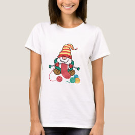 Gnome Knitting Niedlich Knitter Geschenk Nordic Gn T-Shirt