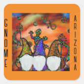 Gnome Kokopelli Art Quadratischer Aufkleber (Vorderseite)