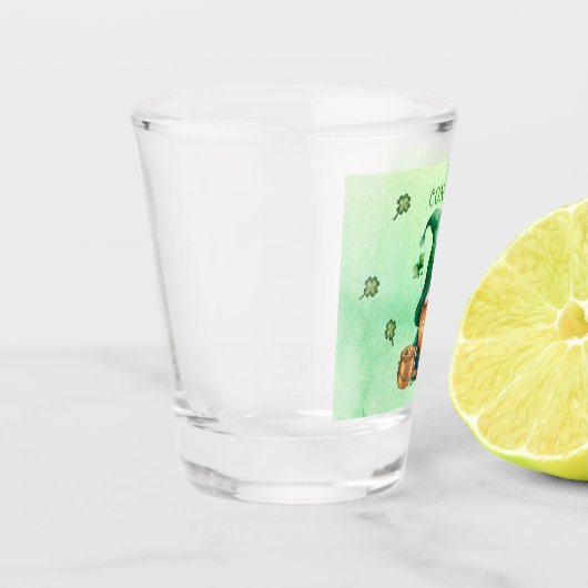 Gnome Leprechaun Pot of Gold St Patricks Day Schnapsglas (Links)