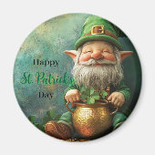 Gnome Leprechaun und Pot of Gold St Patrick's Day Magnet (Vorne)