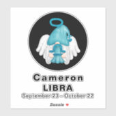 Gnome Libra Astrologie Sign Angel 8" Vinyl Sticker (Blatt)