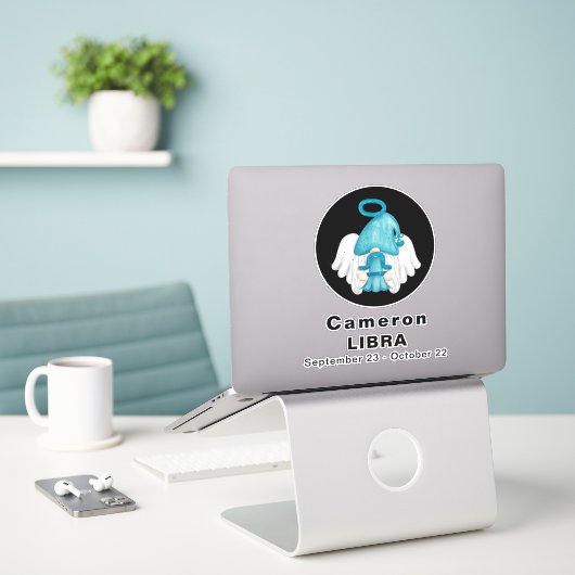 Gnome Libra Astrologie Sign Angel 8" Vinyl Sticker (Laptop auf Schreibtisch)