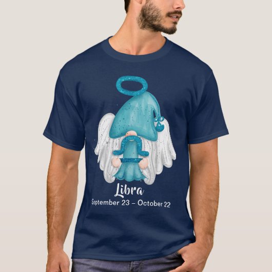 Gnome Libra Astrologie Sign Angel Unisex T-Shirt (Vorderseite)