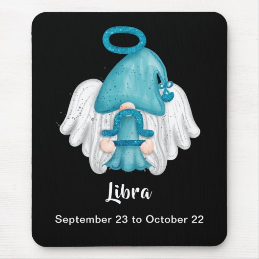 Gnome Libra Astrologie Signatur Angel Maus Pad Mousepad (Vorne)